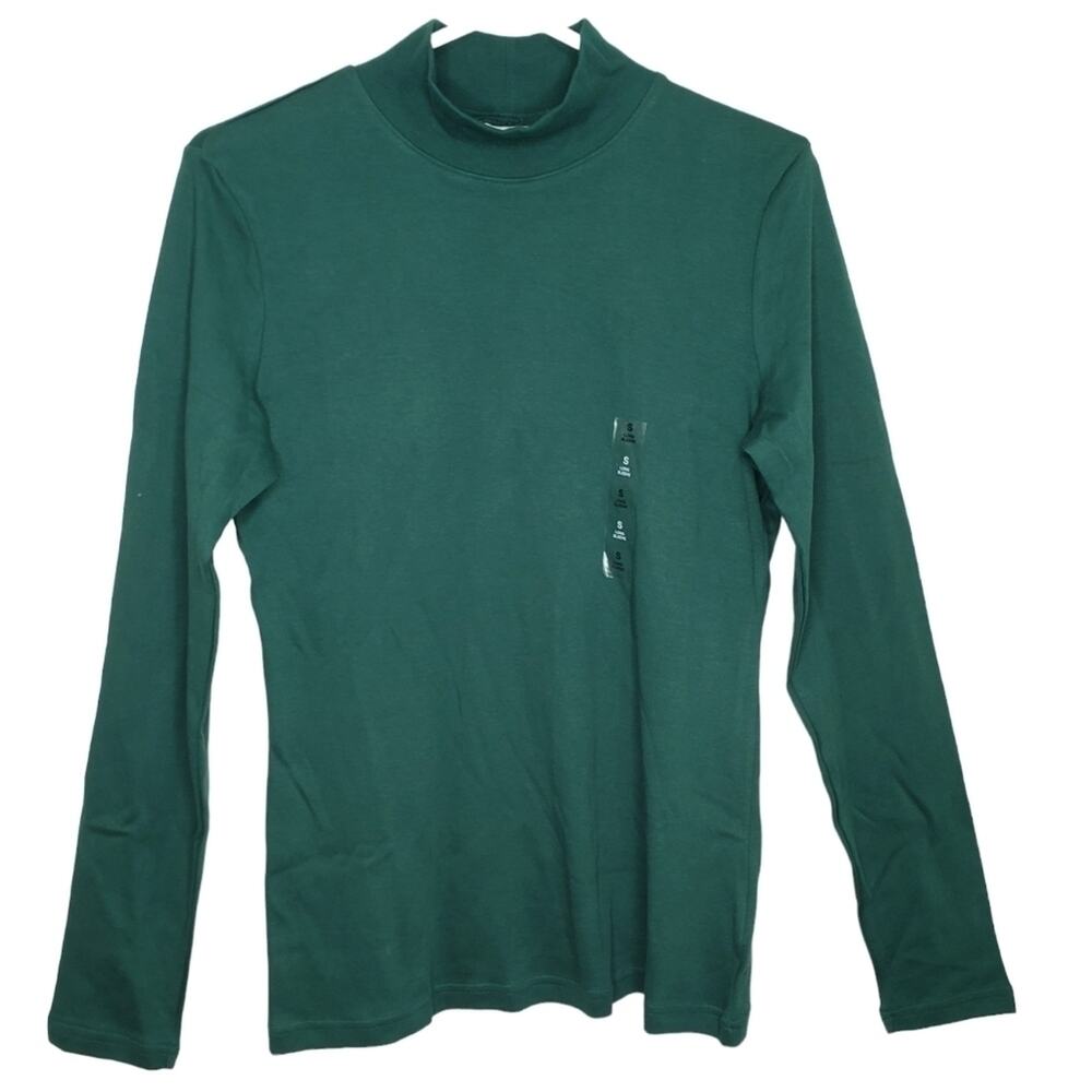 Karen Scott Long Sleeve Mock Neck Top Small